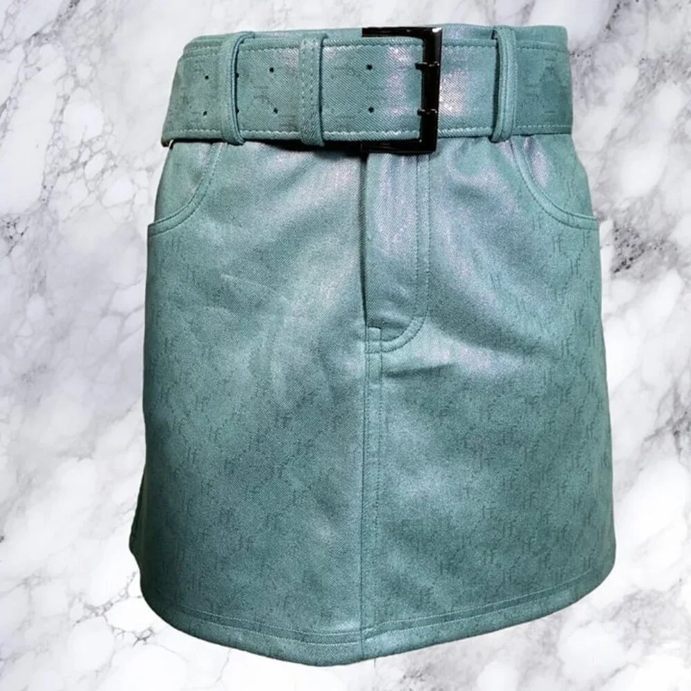 Superdown Kiki Mini Skirt - Metallic Blue